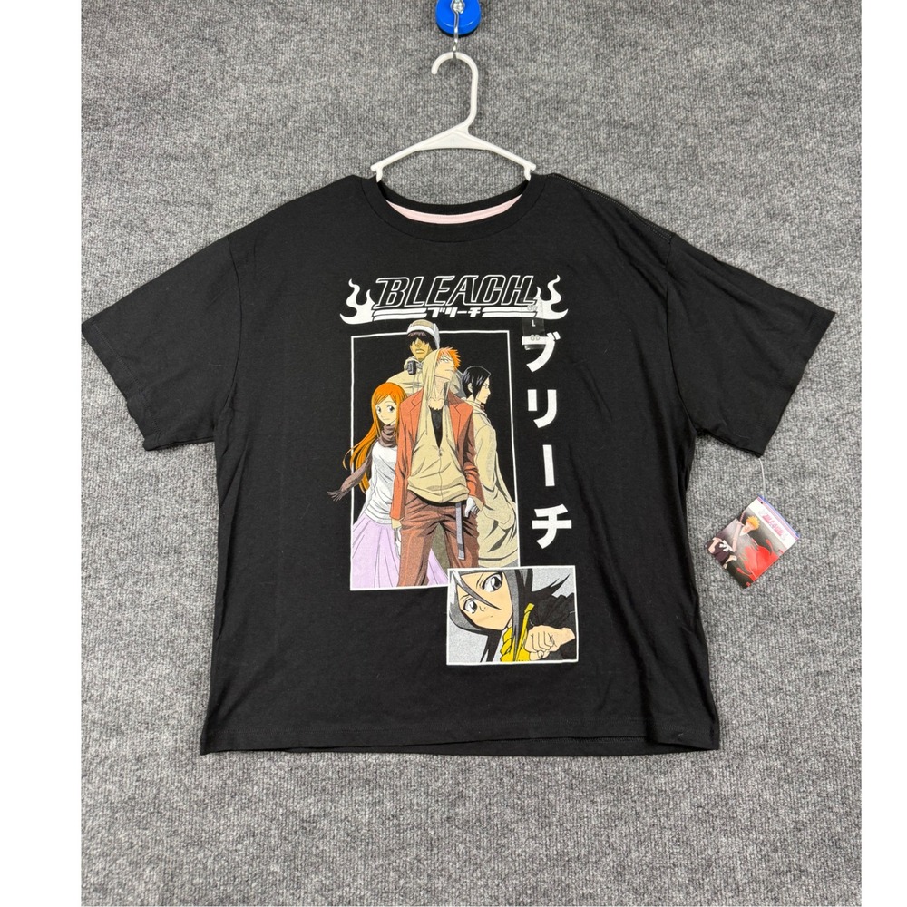 Bleach Anime Graphic T-Shirt NWT Mens Large Black Ichigo Kurosaki Official 607QY